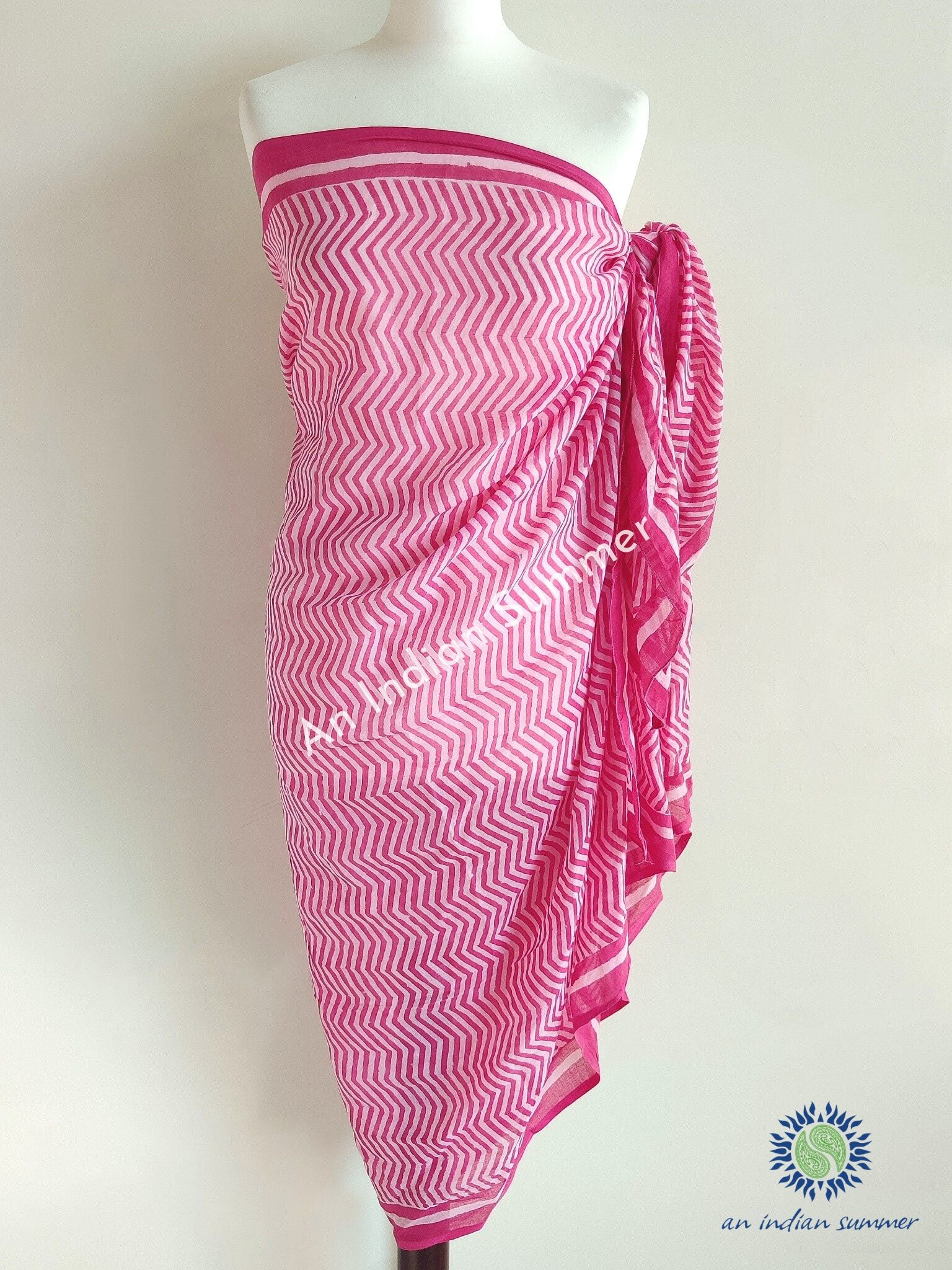 Sarong. Seahorse Pink. Fine Quality 100% Cotton Voile Sarong. 2.1